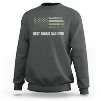 Best Bonus Dad Ever Sweatshirt Stepdad American Flag Trees Outdoor Wildlife Nature Vintage Forest