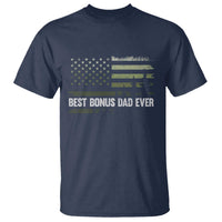 Best Bonus Dad Ever T Shirt Stepdad American Flag Trees Outdoor Wildlife Nature Vintage Forest
