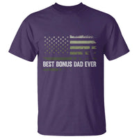 Best Bonus Dad Ever T Shirt Stepdad American Flag Trees Outdoor Wildlife Nature Vintage Forest