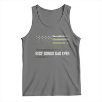 Best Bonus Dad Ever Tank Top Stepdad American Flag Trees Outdoor Wildlife Nature Vintage Forest