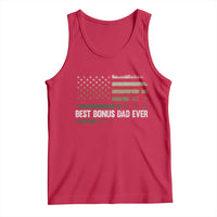 Best Bonus Dad Ever Tank Top Stepdad American Flag Trees Outdoor Wildlife Nature Vintage Forest