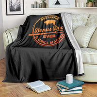 Best Effin Bonus Dad Ever And Grill Master Throw Blanket Step Dad Fathers Day Gift Cooking Grilling BBQ Chef