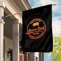 Best Effin Bonus Dad Ever And Grill Master Garden Flag Step Dad Fathers Day Gift Cooking Grilling BBQ Chef