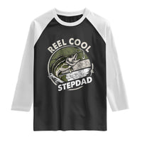 Reel Cool Stepdad Raglan Shirt Fathers Day Gift for Fisherman Bonus Dad