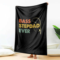 Fishing Bonus Dad Throw Blanket Retro Bass Stepdad Ever Fathers Day Fisherman