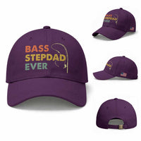 Fishing Bonus Dad Baseball Cap Retro Bass Stepdad Ever Fathers Day Fisherman