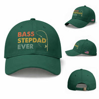 Fishing Bonus Dad Baseball Cap Retro Bass Stepdad Ever Fathers Day Fisherman