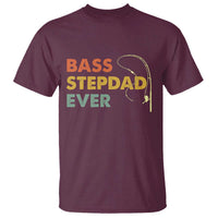 Fishing Bonus Dad T Shirt Retro Bass Stepdad Ever Fathers Day Fisherman