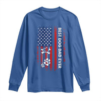 Best Dog Dad Ever Long Sleeve Shirt Fathers Day Gift From Dog USA Flag Puppy Lover Paw