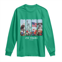 250 Years American 1776 2026 Long Sleeve Shirt 250th 4th July Independence Day Eagle Statue of Liberty Flag