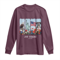 250 Years American 1776 2026 Long Sleeve Shirt 250th 4th July Independence Day Eagle Statue of Liberty Flag