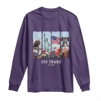250 Years American 1776 2026 Long Sleeve Shirt 250th 4th July Independence Day Eagle Statue of Liberty Flag