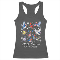 USA 250th Anniversary Bird Racerback Tank Top Patriotic American Birds Independence Day Birdwatchers Birders