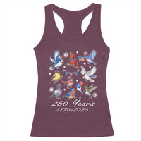 USA 250th Anniversary Bird Racerback Tank Top Patriotic American Birds Independence Day Birdwatchers Birders