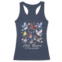 USA 250th Anniversary Bird Racerback Tank Top Patriotic American Birds Independence Day Birdwatchers Birders