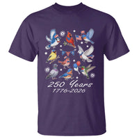 USA 250th Anniversary Bird T Shirt Patriotic American Birds Independence Day Birdwatchers Birders