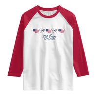 250th Anniversary USA Raglan Shirt American Flag Dainty Bow 4th of July