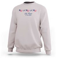 250th Anniversary USA Sweatshirt American Flag Dainty Bow 4th of July