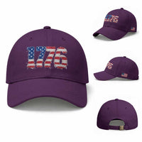 Distressed Faux Patchwork 1776 USA Flag Baseball Cap Vintage Effect Printing Patriotic Graphic 4th Of July Independence Day