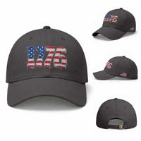 Distressed Faux Patchwork 1776 USA Flag Baseball Cap Vintage Effect Printing Patriotic Graphic 4th Of July Independence Day