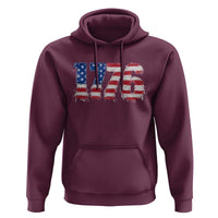 Distressed Faux Patchwork 1776 USA Flag Hoodie Vintage Effect Printing Patriotic Graphic 4th Of July Independence Day