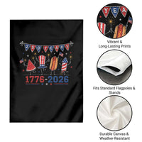 250 Years American 1776 2026 Garden Flag Patriotic Watermelon Hotdog Firework 250th 4th July Independence Day