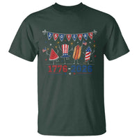 250 Years American 1776 2026 T Shirt Patriotic Watermelon Hotdog Firework 250th 4th July Independence Day