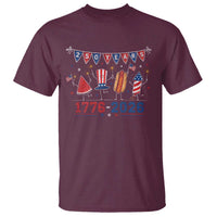 250 Years American 1776 2026 T Shirt Patriotic Watermelon Hotdog Firework 250th 4th July Independence Day