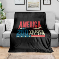 250th Anniversary USA Throw Blanket Retro 250 Years American 1776 2026 US Flag