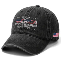 250th Anniversary USA Washed Cotton Baseball Cap Vintage Eagle 250 Years American 1776 2026 US Flag