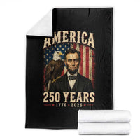 America 250 Years Abraham Lincoln Throw Blanket Retro Eagle 250th Anniversary USA Flag 1776 2026