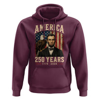 America 250 Years Abraham Lincoln Hoodie Retro Eagle 250th Anniversary USA Flag 1776 2026