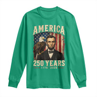 America 250 Years Abraham Lincoln Long Sleeve Shirt Retro Eagle 250th Anniversary USA Flag 1776 2026