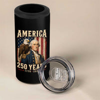 America 250 Years George Washington 4 in 1 Can Cooler Tumbler Retro Eagle 250th Anniversary USA Flag 1776 2026
