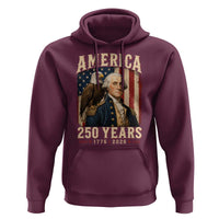 America 250 Years George Washington Hoodie Retro Eagle 250th Anniversary USA Flag 1776 2026