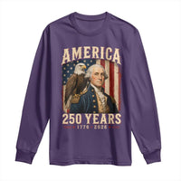 America 250 Years George Washington Long Sleeve Shirt Retro Eagle 250th Anniversary USA Flag 1776 2026