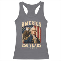 America 250 Years George Washington Racerback Tank Top Retro Eagle 250th Anniversary USA Flag 1776 2026