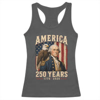 America 250 Years George Washington Racerback Tank Top Retro Eagle 250th Anniversary USA Flag 1776 2026