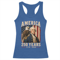 America 250 Years George Washington Racerback Tank Top Retro Eagle 250th Anniversary USA Flag 1776 2026