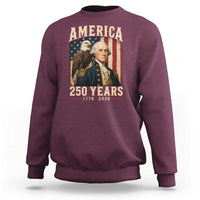 America 250 Years George Washington Sweatshirt Retro Eagle 250th Anniversary USA Flag 1776 2026