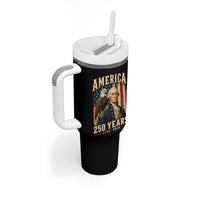 America 250 Years George Washington Tumbler With Handle Retro Eagle 250th Anniversary USA Flag 1776 2026