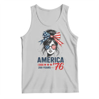 America 250 Years Tank Top 250th Anniversary USA Patriotic Girl Messy Bun 1776 2026