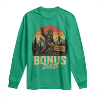 Bigfoot Bonus Dad Long Sleeve Shirt Retro Stepdad Fathers Day Gifts