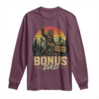 Bigfoot Bonus Dad Long Sleeve Shirt Retro Stepdad Fathers Day Gifts