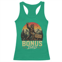 Bigfoot Bonus Dad Racerback Tank Top Retro Stepdad Fathers Day Gifts