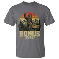 Bigfoot Bonus Dad T Shirt Retro Stepdad Fathers Day Gifts