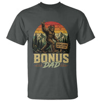 Bigfoot Bonus Dad T Shirt Retro Stepdad Fathers Day Gifts