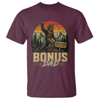 Bigfoot Bonus Dad T Shirt Retro Stepdad Fathers Day Gifts