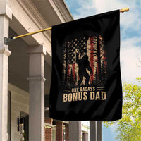 One Badass Bonus Dad Garden Flag Vintage Bigfoot Stepdad American Flag