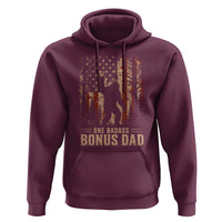 One Badass Bonus Dad Hoodie Vintage Bigfoot Stepdad American Flag